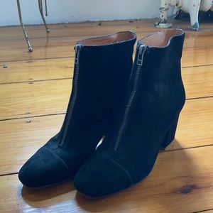 Madewell Amalia Zip Heeled Boot in Suede 8.5